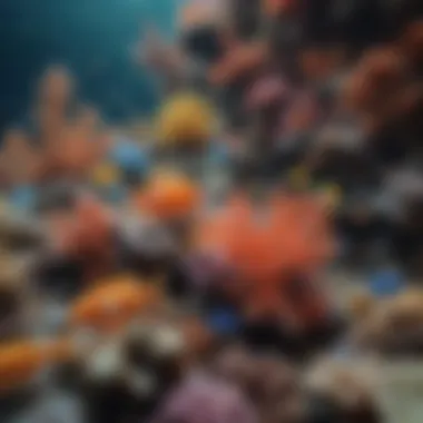 Diverse Marine Life in Coral Reefs A vibrant coral reef teeming with various fish species