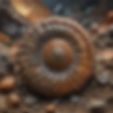 Ammonite Fossils in Geological Layers Geological layers containing ammonite fossils in their natural sediment.