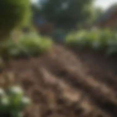 Animal manure spread across a vegetable garden