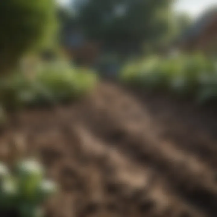 Animal manure spread across a vegetable garden