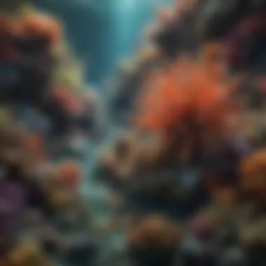 Vibrant coral reef ecosystem teeming with diverse marine life