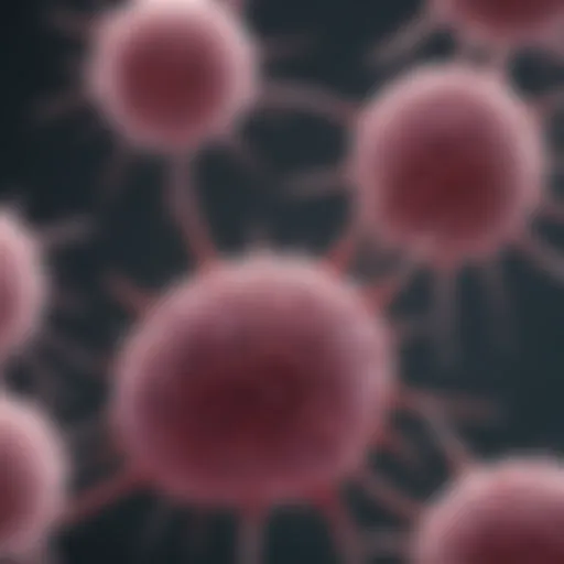Microscopic view of cancer cell lines in culture