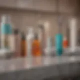 Personal hygiene essentials displayed in an organized manner.