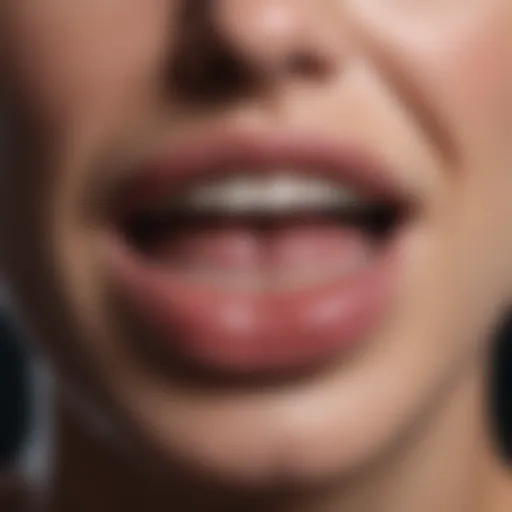 Anatomical diagram highlighting the lip tie condition