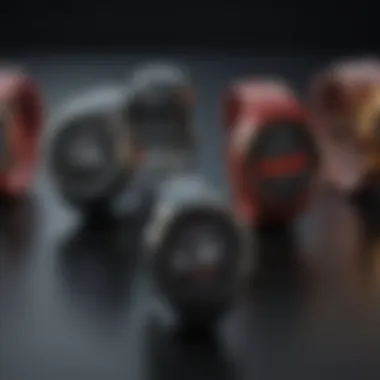 Variety of Heart Rate Monitors Diverse range of heart rate monitors displayed elegantly