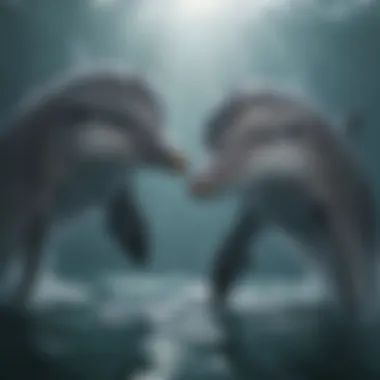 A close-up of a dolphin pair exhibiting mating rituals