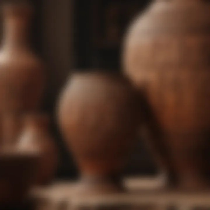 A close-up of ceremonial pottery highlighting its artistic details.