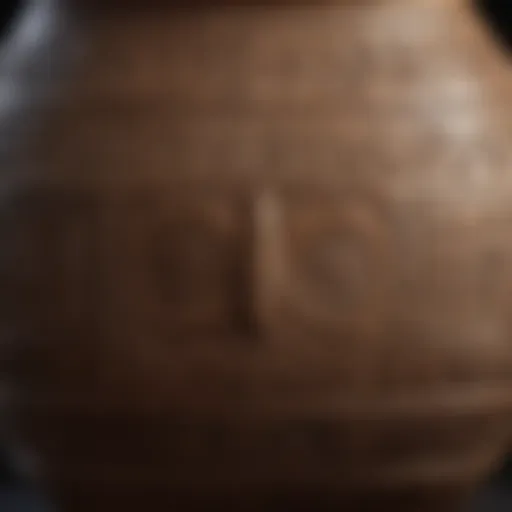 A beautifully crafted ancient Egyptian pot showcasing intricate designs.