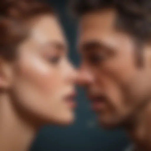 A vibrant canvas depicting the complexity of love.