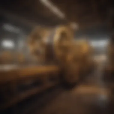 Contemporary Gold Extraction Machinery Modern gold extraction machinery in a mining operation