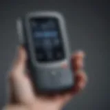 A close-up of a handheld ultrasound device showcasing its modern design and portability