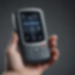 A close-up of a handheld ultrasound device showcasing its modern design and portability