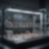 A high-tech genome sequencer in a laboratory setting.