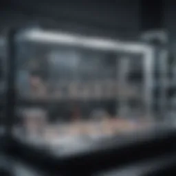 A high-tech genome sequencer in a laboratory setting.