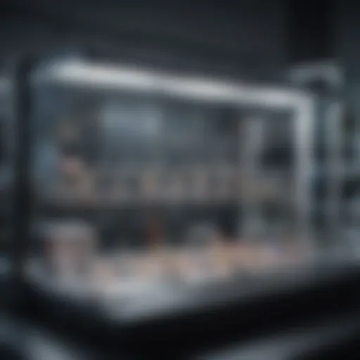 A high-tech genome sequencer in a laboratory setting.