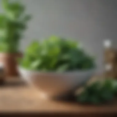 Fresh leafy greens in a bowl