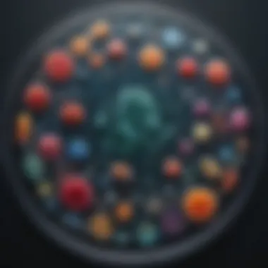 A Collection of Microorganisms Cultured in a Petri Dish Diverse microorganisms in a petri dish