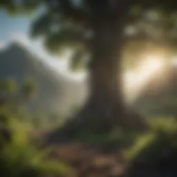 A vibrant Polynesian landscape symbolizing ancestral roots