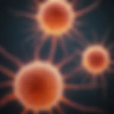 Light Wavelengths and Cancer Cells Illustration of light wavelengths interacting with cancer cells