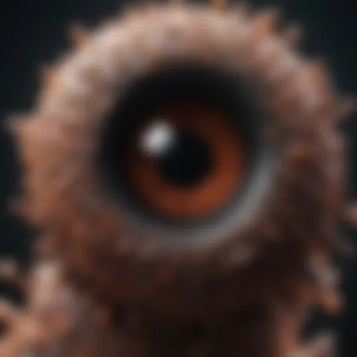 Microscopic view of melanin granules