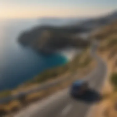 A picturesque view of the Aegean Sea with Rhodes in the foreground and Santorini in the distance.