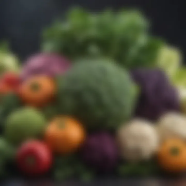 Colorful array of cruciferous vegetables popular in Indian cuisine.