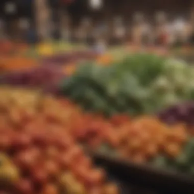 Fresh seasonal vegetables displayed in a traditional Indian market.