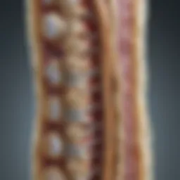 Illustration depicting the anatomical structure of the spine affected by osteomyelitis