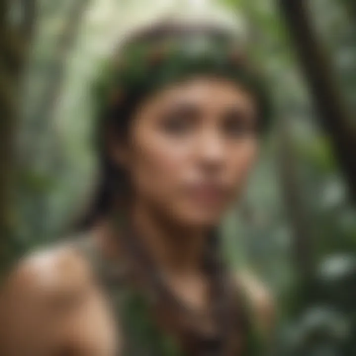 An intricate display of local art showcasing the cultural heritage of rainforest societies