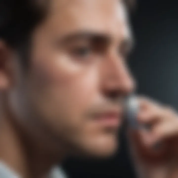 Researcher analyzing results from pre-bronchodilator tests