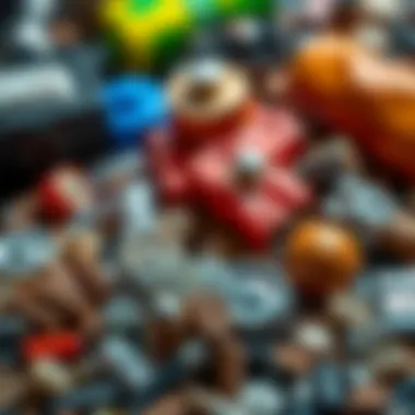 Diverse Materials Extracted from Recycled Electric Car Batteries Various materials from recycled batteries