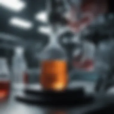 Laboratory Setup for RNA Extraction A detailed setup for RNA extraction from muscle tissue showcasing laboratory equipment.