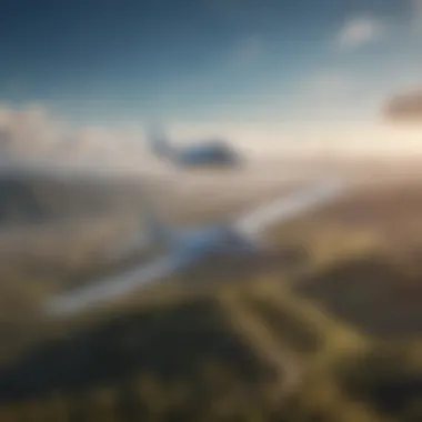 Aerodynamics of Sailplanes in Flight Sailplane soaring high above a lush landscape, demonstrating its aerodynamic design.