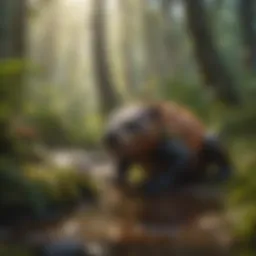 A vibrant ecosystem showcasing diverse flora and fauna