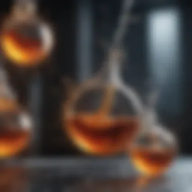 Innovative Chemical Reactions A digital representation of a complex chemical reaction taking place.