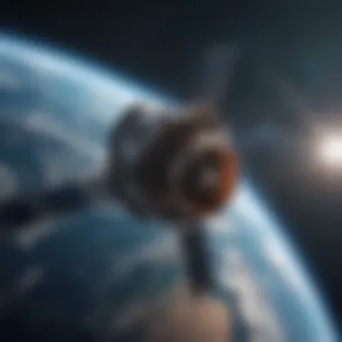 Space Technology and Earth Sciences A satellite orbiting Earth, symbolizing advancements in earth sciences and space technology.