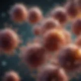 Illustration of B cells producing antibodies