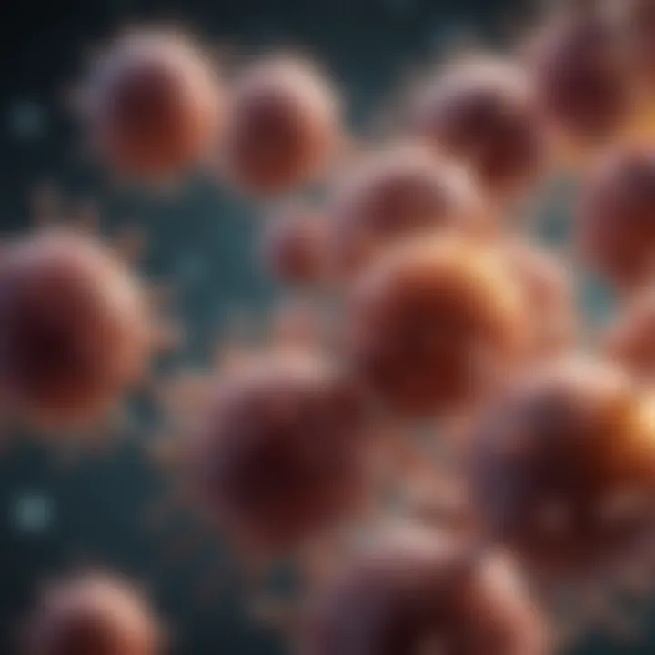 Illustration of B cells producing antibodies