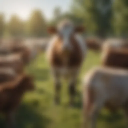 Livestock grazing on a pasture contributing to greenhouse gas emissions.