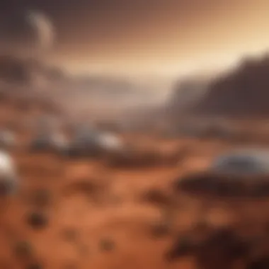 Envisioning a Martian Settlement An artistic representation of a settlement on Mars