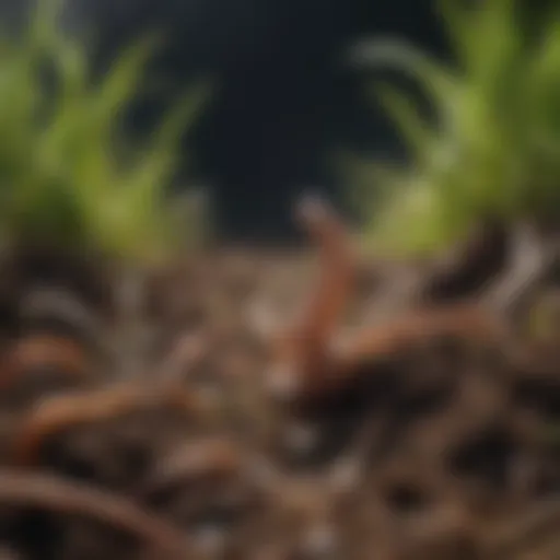 Earthworms aerating soil