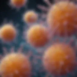 Illustration of senescent cells under a microscope