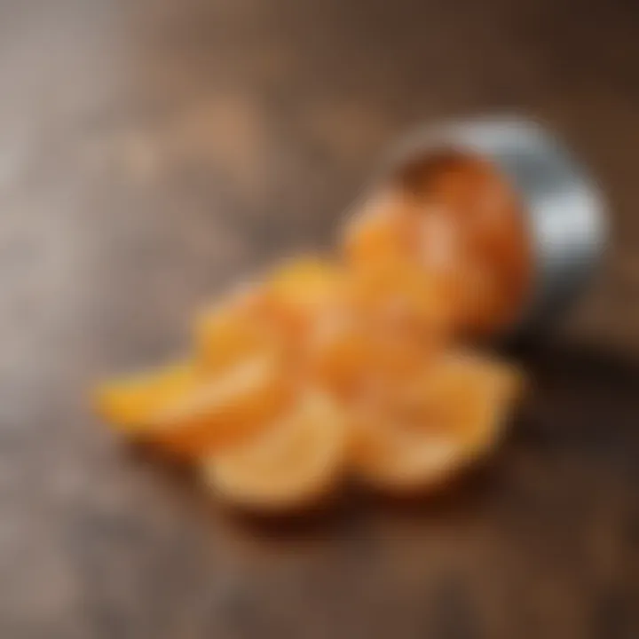 A collection of vitamin C supplements arranged artistically on a wooden background.