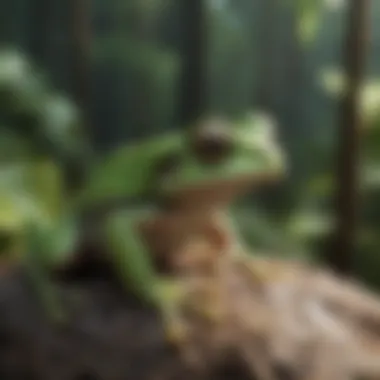 Treefrog in Natural Habitat A treefrog in its natural habitat, showcasing environmental influences