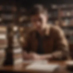 A student contemplating the future with books and a diploma.