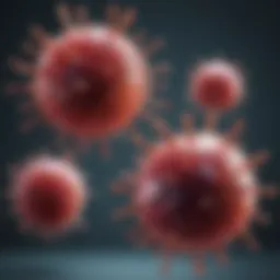 Illustration showcasing the interaction between antigens and B cells