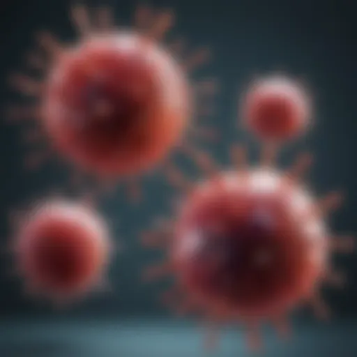 Illustration showcasing the interaction between antigens and B cells