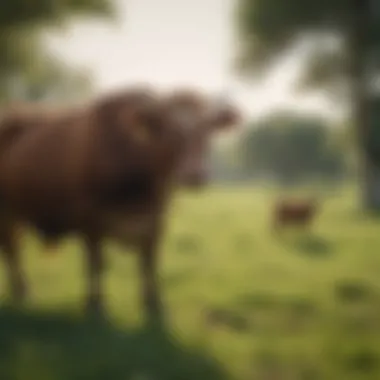 Cattle grazing in a lush green pasture