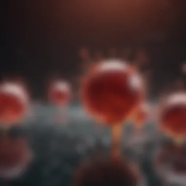 Eosinophils in the Bloodstream Illustration of eosinophils in the bloodstream