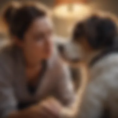 Supportive Care for Dogs with Epilepsy Dog owner providing comfort to a pet during a seizure